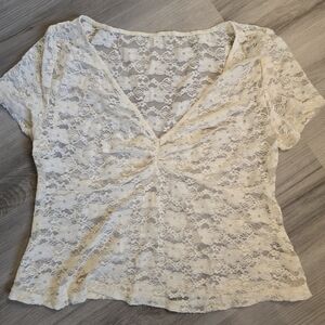 Chic Cream Lace Blouse for Women